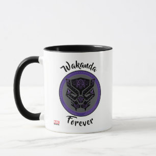 Avengers   Paisley Black Panther Logo Mug