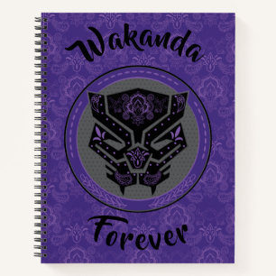 Avengers Paisley Black Panther Logo Notebook