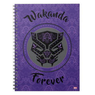 Avengers Paisley Black Panther Logo Notebook