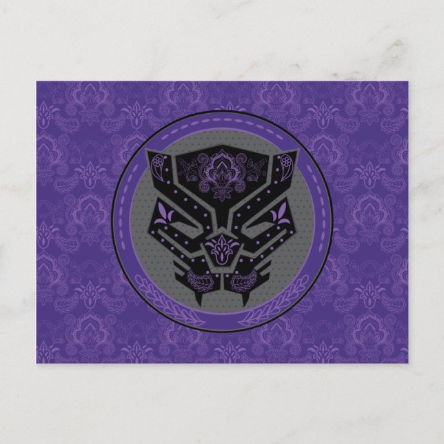 Avengers | Paisley Black Panther Logo Postcard (Front)