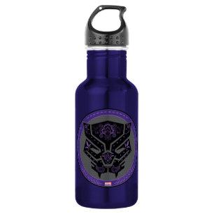 Avengers   Paisley Black Panther Logo Stainless Steel Water Bottle