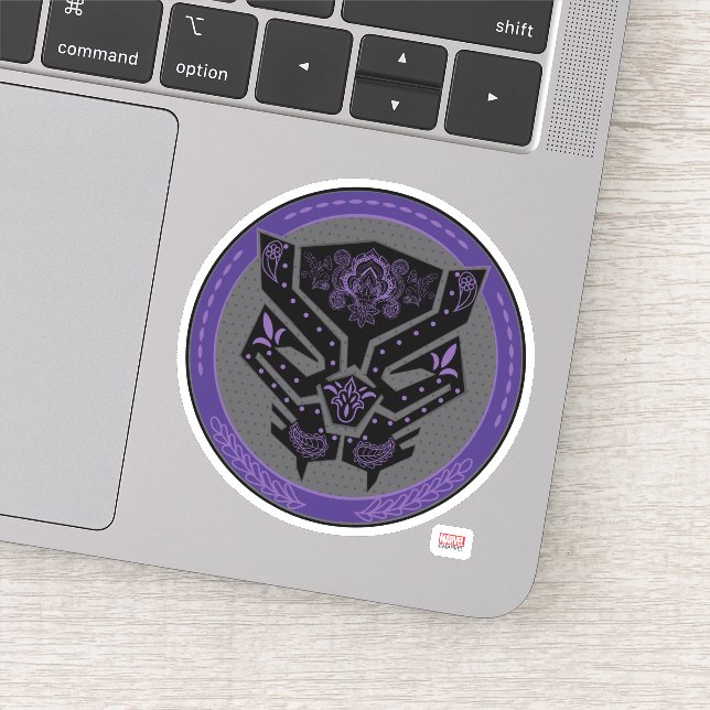 Avengers | Paisley Black Panther Logo Sticker (Detail)