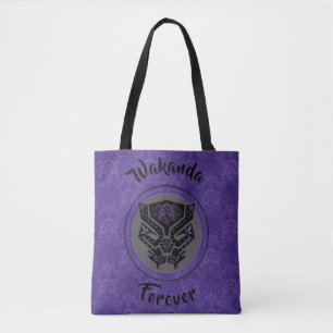 Avengers Paisley Black Panther Logo Tote Bag