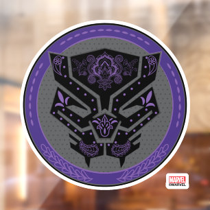 Avengers   Paisley Black Panther Logo Window Cling
