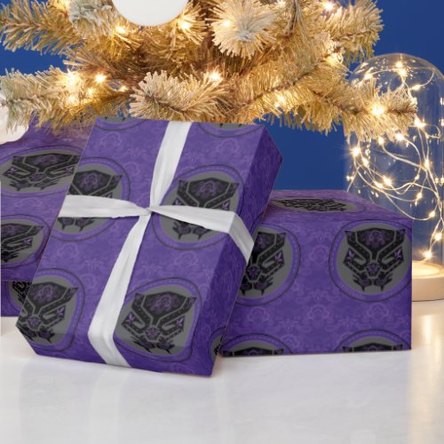 Avengers  Paisley Black Panther Logo Wrapping Paper
