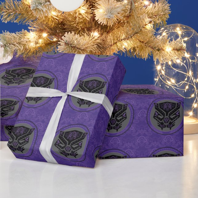 Avengers | Paisley Black Panther Logo Wrapping Paper (Holidays)