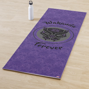 Avengers Paisley Black Panther Logo Yoga Mat