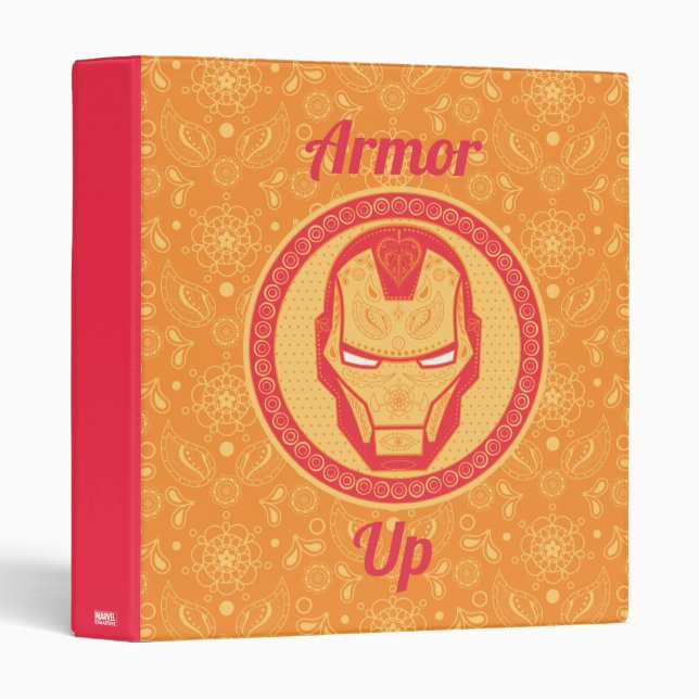 Avengers | Paisley Iron Man Logo 3 Ring Binder (Front/Spine)