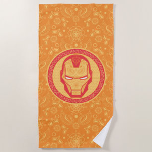 Avengers Paisley Iron Man Logo Beach Towel