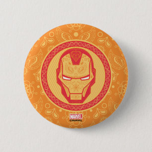 Avengers   Paisley Iron Man Logo Button