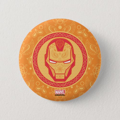 Avengers  Paisley Iron Man Logo Button