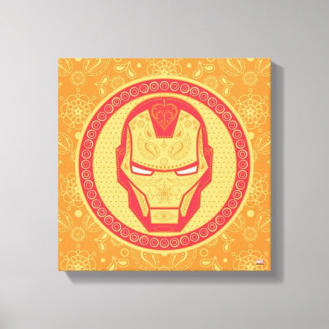 Avengers | Paisley Iron Man Logo Canvas Print (Front)