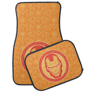 Avengers Paisley Iron Man Logo Car Floor Mat