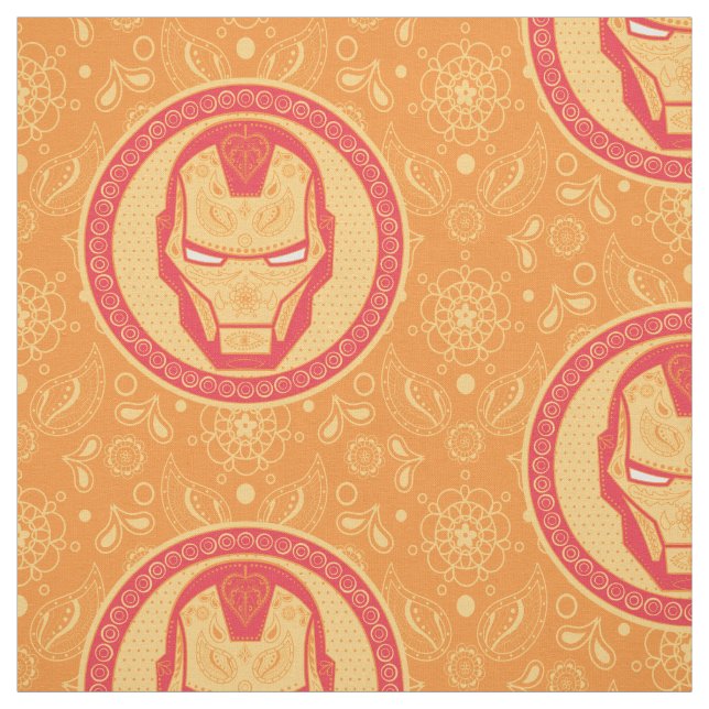 Avengers | Paisley Iron Man Logo Fabric (Swatch)