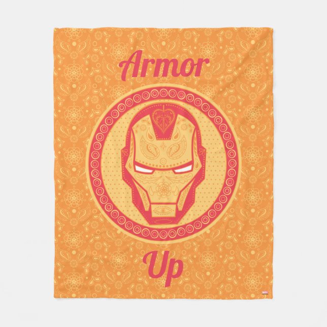 Avengers | Paisley Iron Man Logo Fleece Blanket (Front)