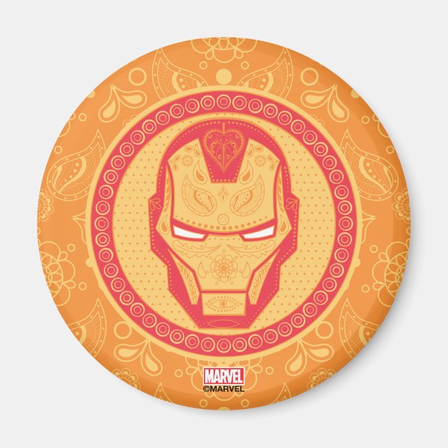 Avengers | Paisley Iron Man Logo Magnet (Front)
