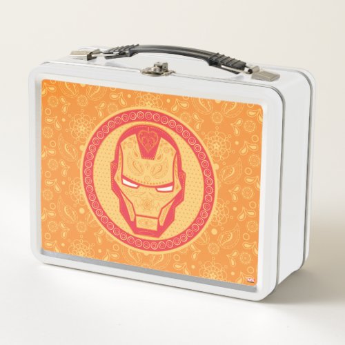 Avengers  Paisley Iron Man Logo Metal Lunch Box