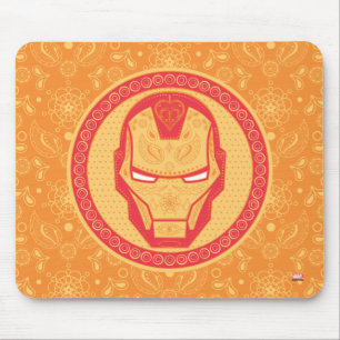 Avengers Paisley Iron Man Logo Mouse Pad