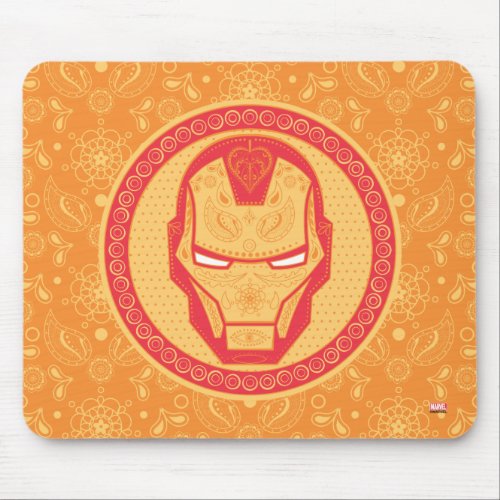 Avengers  Paisley Iron Man Logo Mouse Pad