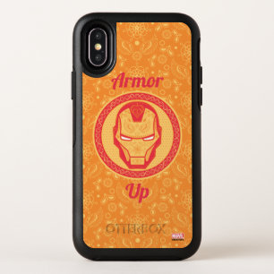 Avengers   Paisley Iron Man Logo OtterBox Symmetry iPhone X Case