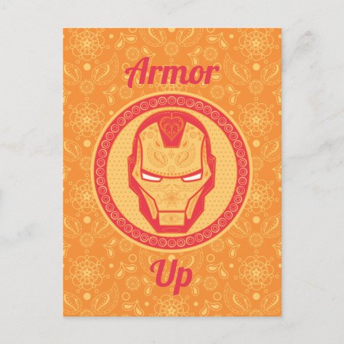 Avengers  Paisley Iron Man Logo Postcard