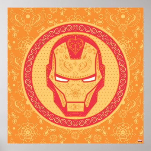 Avengers  Paisley Iron Man Logo Poster