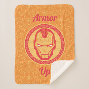 Avengers   Paisley Iron Man Logo Sherpa Blanket