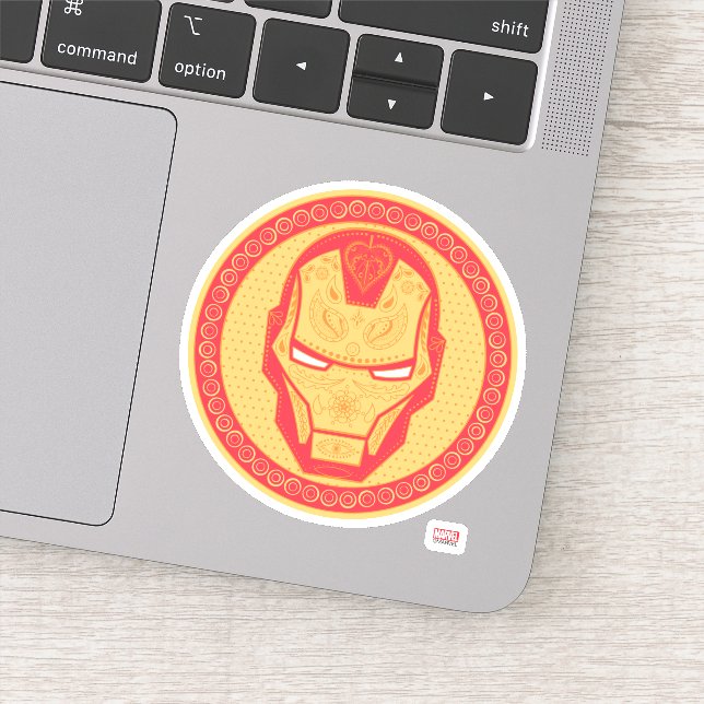 Avengers | Paisley Iron Man Logo Sticker (Detail)