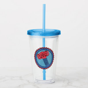 Avengers   Paisley Thor Hammer Logo Acrylic Tumbler