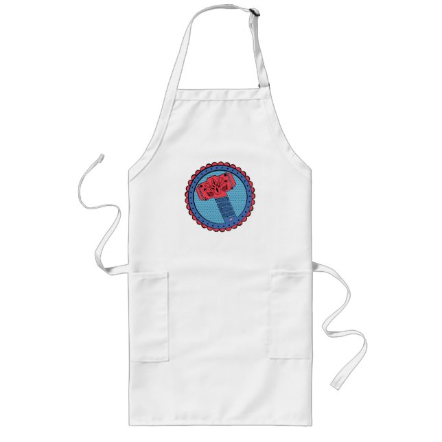 Avengers | Paisley Thor Hammer Logo Long Apron (Front)