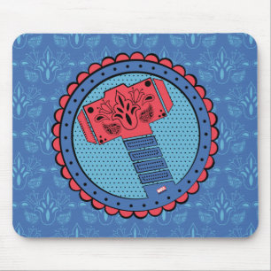 Avengers Paisley Thor Hammer Logo Mouse Pad