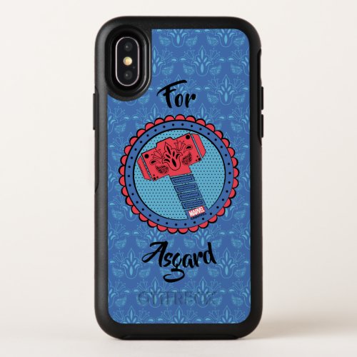 Avengers  Paisley Thor Hammer Logo OtterBox Symmetry iPhone X Case