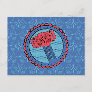 Avengers Paisley Thor Hammer Logo Postcard