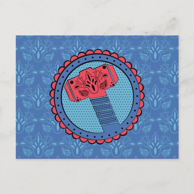 Avengers | Paisley Thor Hammer Logo Postcard (Front)