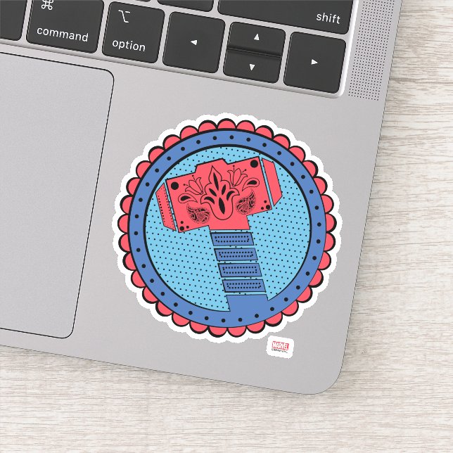 Avengers | Paisley Thor Hammer Logo Sticker (Detail)