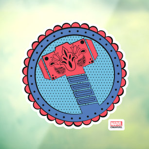 Avengers   Paisley Thor Hammer Logo Window Cling