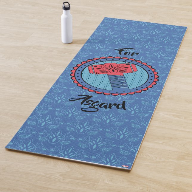Avengers | Paisley Thor Hammer Logo Yoga Mat (In Situ)