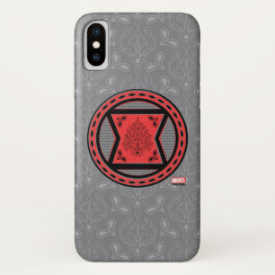 Avengers Red & Black Paisley Black Widow Logo iPhone X Case