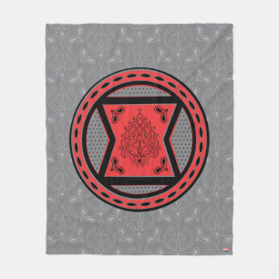 Avengers   Red & Black Paisley Black Widow Logo Fleece Blanket