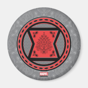 Avengers Red & Black Paisley Black Widow Logo Magnet