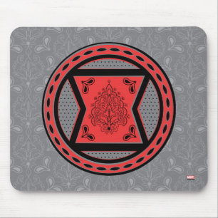 Avengers Red & Black Paisley Black Widow Logo Mouse Pad