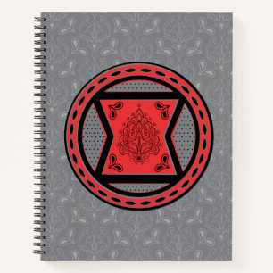 Avengers Red & Black Paisley Black Widow Logo Notebook