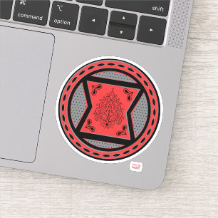 Avengers   Red & Black Paisley Black Widow Logo Sticker