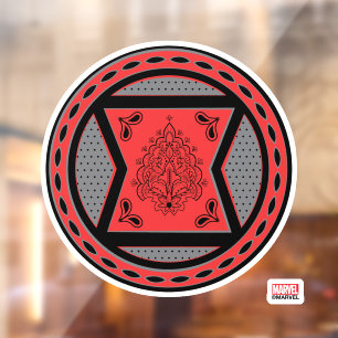 Avengers   Red & Black Paisley Black Widow Logo Window Cling