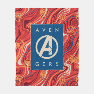 Avengers   Red Marble Painted Avengers Logo Fleece Blanket