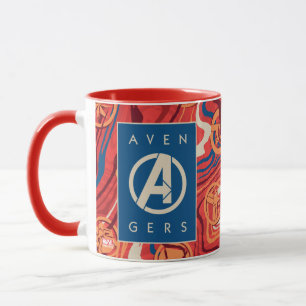Avengers   Red Marble Painted Avengers Logo Mug