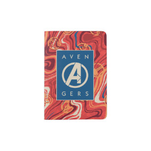 Avengers   Red Marble Painted Avengers Logo Passport Holder