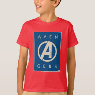 Avengers Red Marble Painted Avengers Logo T-Shirt