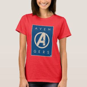 Avengers   Red Marble Painted Avengers Logo T-Shirt