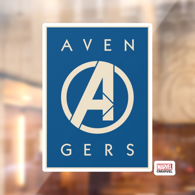 Avengers | Red Marble Painted Avengers Logo Window Cling (Sheet 2)